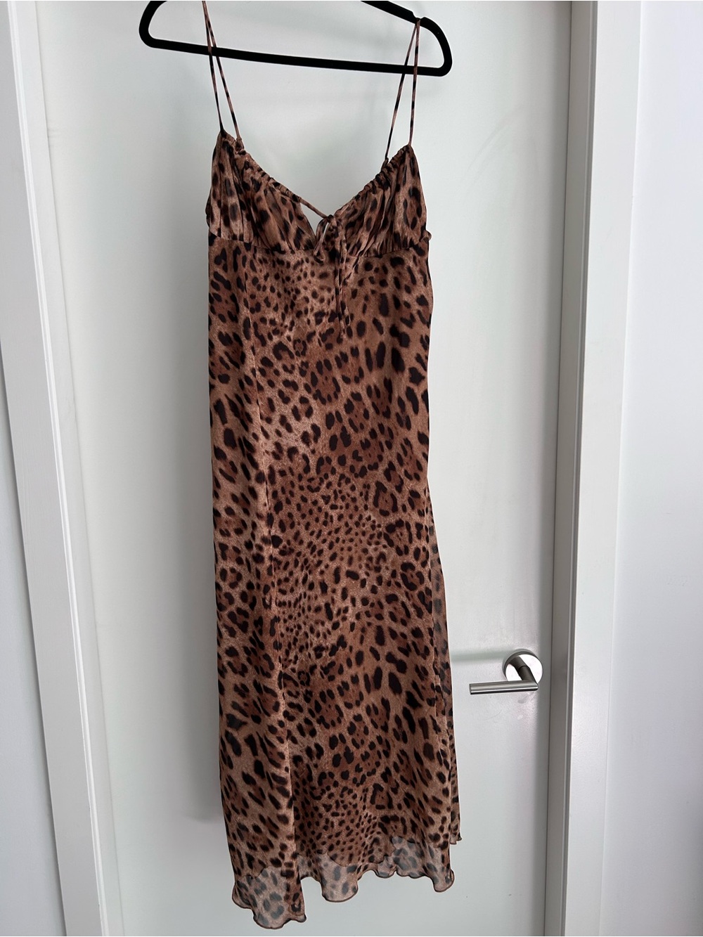 H&M Leopard Print Satin Slip Dress